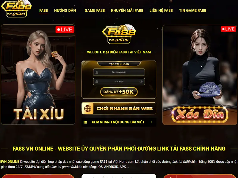 Giới thiệu website FA88VN.ONLINE đại diện FA88 tại Việt Nam