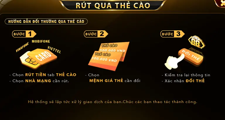 Hướng dẫn cách rút tiền qua thẻ cào